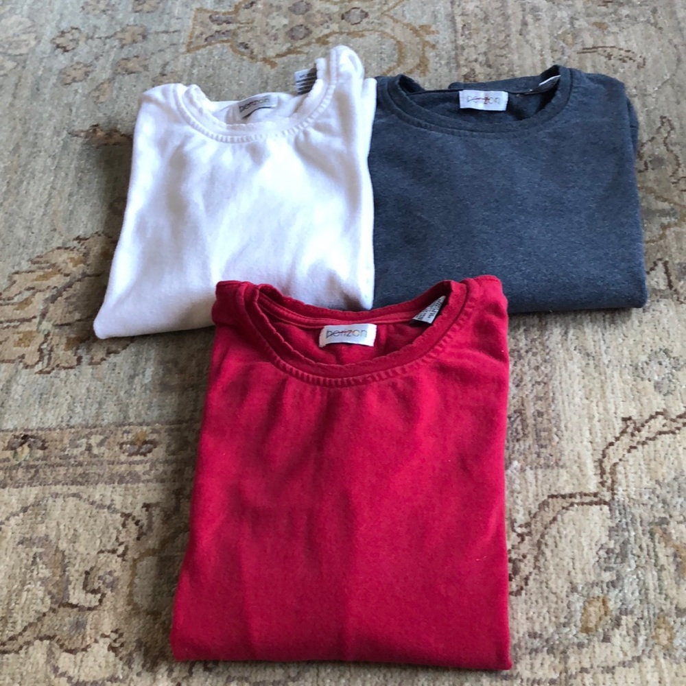 Horizon 100% cotton long sleeves tee. Set of 3.